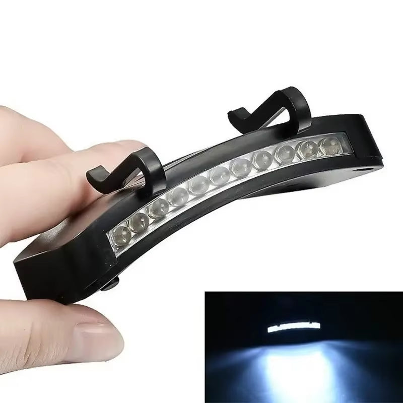 11-LED Clip-On Cap Lamp Convenient Headlamp Outdoor Walking Lamp Baseball Cap Lamp Cycling Lamp Flashlight Fishing Head Lamp