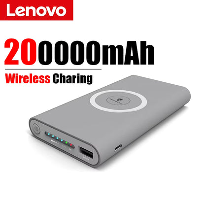 Large Capacity Power Bank 200000Mah Portable Charger 120W Fast Charging Wireless Powerbank for Iphone Huawei Samsung